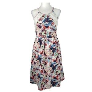 Xhilaration Dress Womens Small Multicolor Floral Zipper Sleeveless Casual Ladies